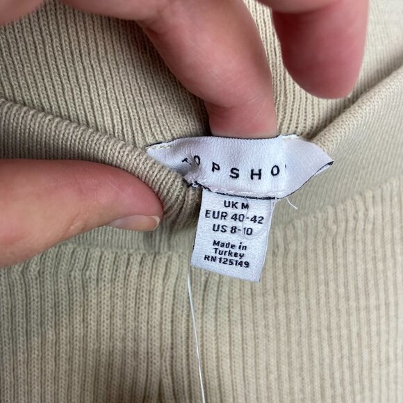 NWT Topshop ribbed‎ brown flare pants size 8-10 - Picture 4 of 8